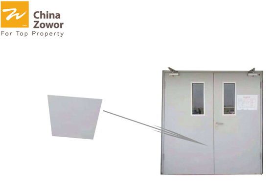 Double Swing Powder Coating Steel Insulated Commercial Fire Rated Door With Vision Panel